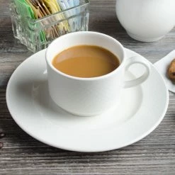 Villeroy & Boch 16-2155-1271 Easy White 7.5 Oz. White Porcelain Stackable Cup - 6/Case -Rak Porcelain shop 1465155