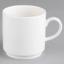Villeroy & Boch 16-2155-4879 Easy White 9 Oz. White Porcelain Stackable Mug With Handle - 6/Case -Rak Porcelain shop 1465221