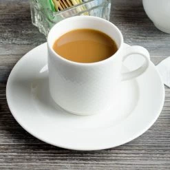 Villeroy & Boch 16-2155-4879 Easy White 9 Oz. White Porcelain Stackable Mug With Handle - 6/Case -Rak Porcelain shop 1465224