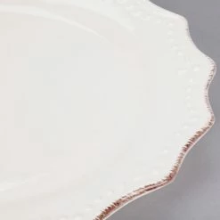 10 Strawberry Street OXFRD-CRM-1 Oxford 11" Brown Rim Cream Stoneware Plate - 12/Case -Rak Porcelain shop 1511413