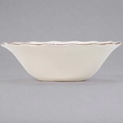 10 Strawberry Street OXFRD-CRM-3 Oxford 16 Oz. Brown Rim Cream Stoneware Salad Bowl - 24/Case -Rak Porcelain shop 1511435