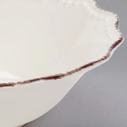 10 Strawberry Street OXFRD-CRM-3 Oxford 16 Oz. Brown Rim Cream Stoneware Salad Bowl - 24/Case -Rak Porcelain shop 1511438