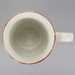 10 Strawberry Street OXFRD-CRM-28 Oxford 16 Oz. Brown Rim Cream Stoneware Mug - 24/Case -Rak Porcelain shop 1511455