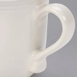 10 Strawberry Street OXFRD-CRM-28 Oxford 16 Oz. Brown Rim Cream Stoneware Mug - 24/Case -Rak Porcelain shop 1511457