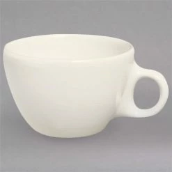 Homer Laughlin By Steelite International HL10200 7.5 Oz. Ivory (American White) Rolled Edge China Ovide Cup - 36/Case