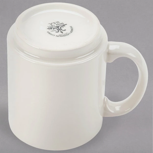 Homer Laughlin By Steelite International HL90400 Embassy 11.5 Oz. Ivory (American White) Stackable China Mug - 36/Case 3 Homer Laughlin By Steelite International HL90400 Embassy 11.5 Oz. Ivory (American White) Stackable China Mug - 36/Case - Image 3