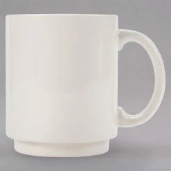Homer Laughlin By Steelite International HL90400 Embassy 11.5 Oz. Ivory (American White) Stackable China Mug - 36/Case