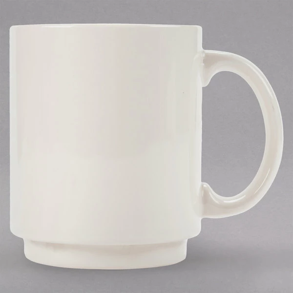 Homer Laughlin By Steelite International HL90400 Embassy 11.5 Oz. Ivory (American White) Stackable China Mug - 36/Case 1 Homer Laughlin By Steelite International HL90400 Embassy 11.5 Oz. Ivory (American White) Stackable China Mug - 36/Case