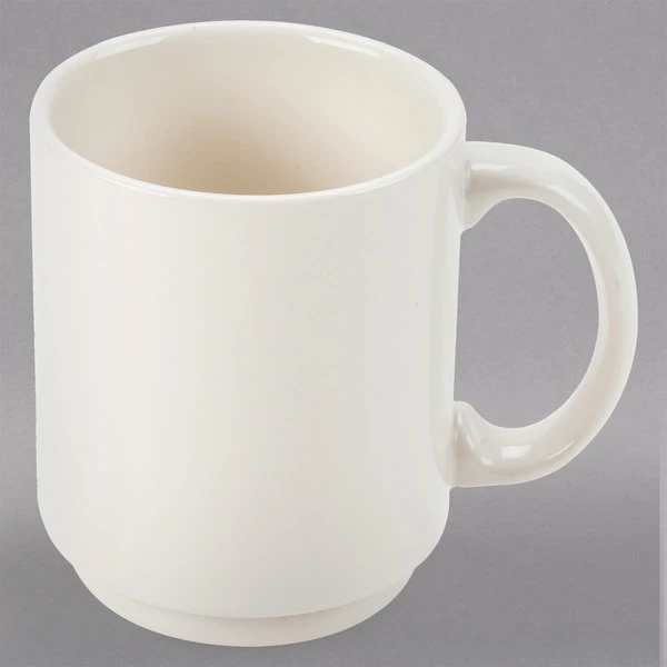 Homer Laughlin By Steelite International HL90400 Embassy 11.5 Oz. Ivory (American White) Stackable China Mug - 36/Case 2 Homer Laughlin By Steelite International HL90400 Embassy 11.5 Oz. Ivory (American White) Stackable China Mug - 36/Case - Image 2
