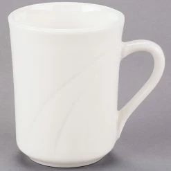 Syracuse China 950038005 Cascade 8.5 Oz. Ivory (American White) Flint Porcelain Mug - 36/Case -Rak Porcelain shop 1516452