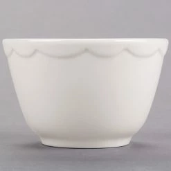 Acopa 7.25 Oz. Ivory (American White) Scalloped Edge Stoneware Bouillon Cup - 36/Case -Rak Porcelain shop 1516711