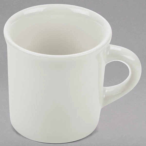 Tuxton TRE-038 Reno / Nevada 9 Oz. Eggshell Wide Rim Rolled Edge China Coffee Mug - 36/Case 2 Tuxton TRE-038 Reno / Nevada 9 Oz. Eggshell Wide Rim Rolled Edge China Coffee Mug - 36/Case - Image 2