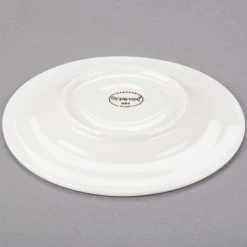 Syracuse China 950038431 Cascade 5 3/4" Ivory (American White) Round Medium Rim Flint Porcelain Tea Saucer - 36/Case -Rak Porcelain shop 1518934