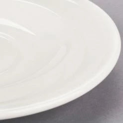 Syracuse China 950038431 Cascade 5 3/4" Ivory (American White) Round Medium Rim Flint Porcelain Tea Saucer - 36/Case -Rak Porcelain shop 1518935