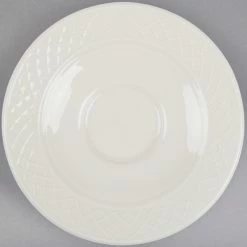 Homer Laughlin By Steelite International HL3287000 Gothic 4 1/2" Ivory (American White) Undecorated China Saucer - 36/Case