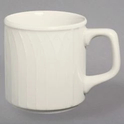 Homer Laughlin By Steelite International HL3327000 Gothic 9 Oz. Ivory (American White) Stackable China Mug - 36/Case