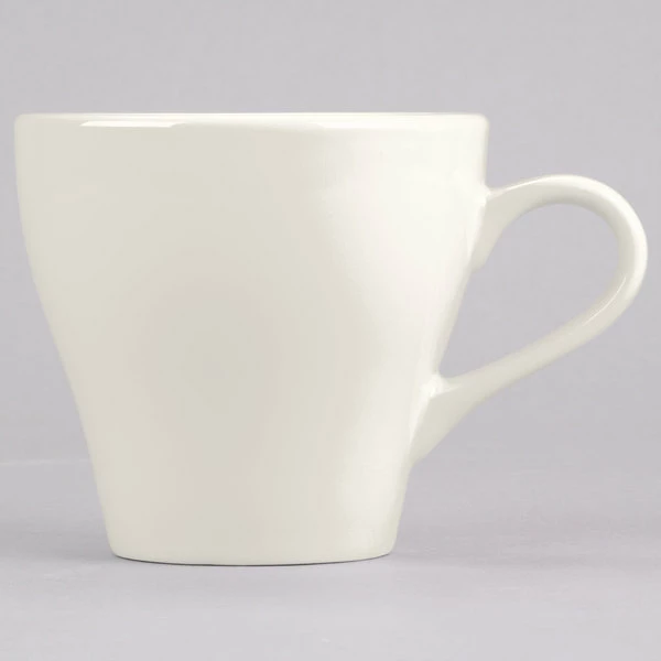 Tuxton BEF-1208 Europa 12 Oz. Eggshell China Cappuccino Mug - 24/Case 2 Tuxton BEF-1208 Europa 12 Oz. Eggshell China Cappuccino Mug - 24/Case - Image 2