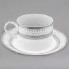 10 Strawberry Street IRIANA-9SLV Iriana 8 Oz. Silver Porcelain Can Cup With Saucer - 24/Case