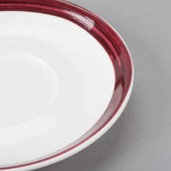 10 Strawberry Street BISTRO-10S-RAS Raspberry Rim Bistro 5 3/4" Round Porcelain Tea Saucer - 48/Case -Rak Porcelain shop 1534811