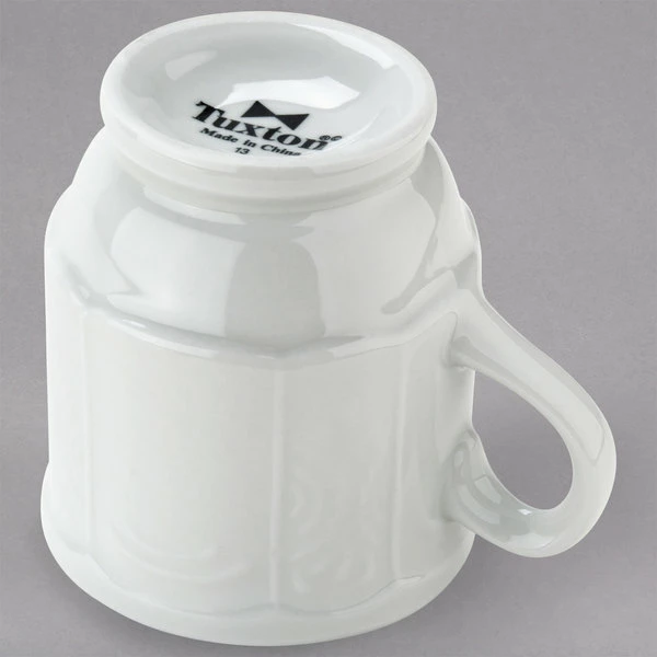 Tuxton CHM-085 Chicago 9 Oz. Bright White Stackable China Mug - 36/Case 3 Tuxton CHM-085 Chicago 9 Oz. Bright White Stackable China Mug - 36/Case - Image 3