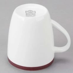 10 Strawberry Street BISTRO-28-RAS Raspberry Rim Bistro 9 Oz. Porcelain Stout Mug - 48/Case -Rak Porcelain shop 1536201