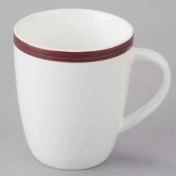 10 Strawberry Street BISTRO-28-RAS Raspberry Rim Bistro 9 Oz. Porcelain Stout Mug - 48/Case -Rak Porcelain shop 1536204