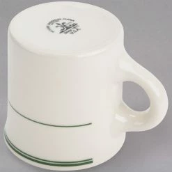 Homer Laughlin By Steelite International HL3001 Green Band Rolled Edge 8.75 Oz. Mug - 36/Case -Rak Porcelain shop 1536220