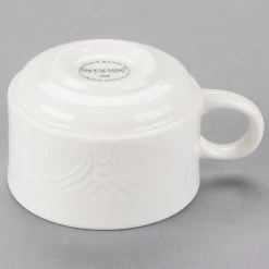 Syracuse China 950041113 Cafe Royal 7 Oz. Royal Rideau White Stacking Porcelain Cup - 36/Case -Rak Porcelain shop 1536289