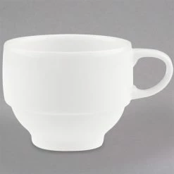 Villeroy & Boch 16-3293-1361 Dune 6 Oz. White Porcelain Stackable Cup - 6/Case