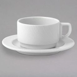 Arcoroc FK777 Candour Cirrus 9 Oz. White Porcelain Cup By Arc Cardinal - 24/Case