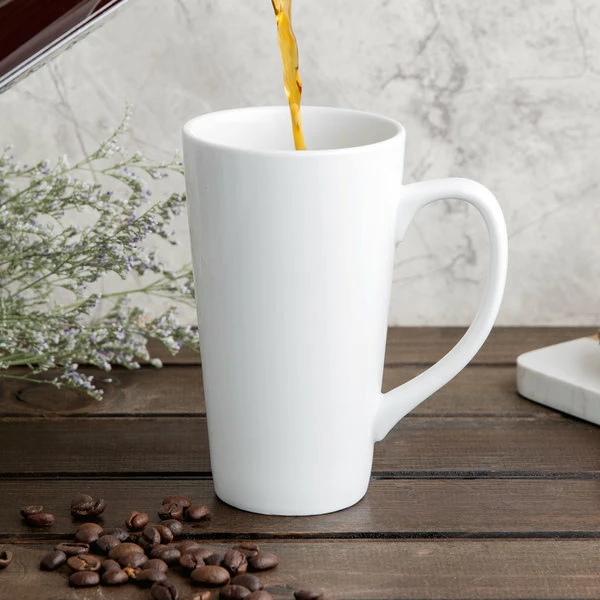 World Tableware TBM-11 10 Oz. Ultra Bright White Porcelain Tall Bistro Mug - 12/Case 1 World Tableware TBM-11 10 Oz. Ultra Bright White Porcelain Tall Bistro Mug - 12/Case