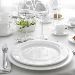 Chef & Sommelier FN004 Infinity 8 1/4" White Bone China Salad / Banquet Plate By Arc Cardinal - 24/Case 6 Chef & Sommelier FN004 Infinity 8 1/4" White Bone China Salad / Banquet Plate By Arc Cardinal - 24/Case -Rak Porcelain shop 1588670