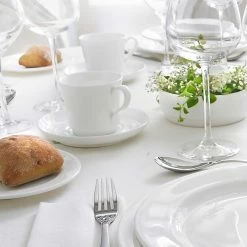 Chef & Sommelier FN033 Infinity 6" White Bone China Double Well Saucer By Arc Cardinal - 24/Case -Rak Porcelain shop 1589526