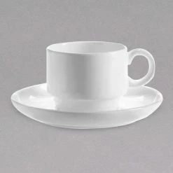 Chef & Sommelier FN038 Infinity 8.5 Oz. White Bone China Coffee Cup By Arc Cardinal - 24/Case