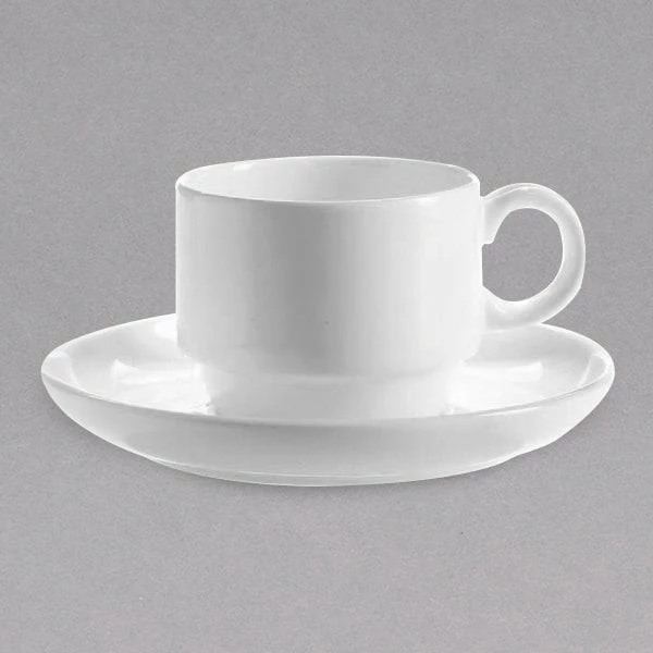 Chef & Sommelier FN038 Infinity 8.5 Oz. White Bone China Coffee Cup By Arc Cardinal - 24/Case 1 Chef & Sommelier FN038 Infinity 8.5 Oz. White Bone China Coffee Cup By Arc Cardinal - 24/Case
