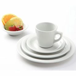 Tuxton CLE-057 Colorado 5 7/8" Bright White Narrow Rim China Saucer - 36/Case -Rak Porcelain shop 1589740