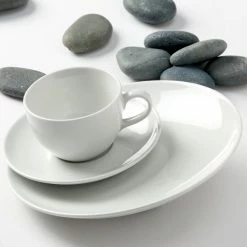 Tuxton VPE-064 Florence 6 1/2" Bright White Coupe China Saucer - 36/Case -Rak Porcelain shop 1593242