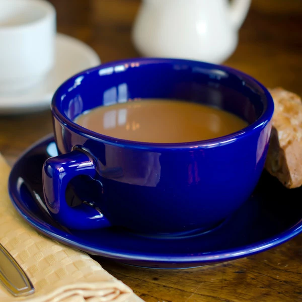 Tuxton BCE-066 6 3/4" Cappuccino China Saucer - Cobalt - 24/Case 6 Tuxton BCE-066 6 3/4" Cappuccino China Saucer - Cobalt - 24/Case - Image 6
