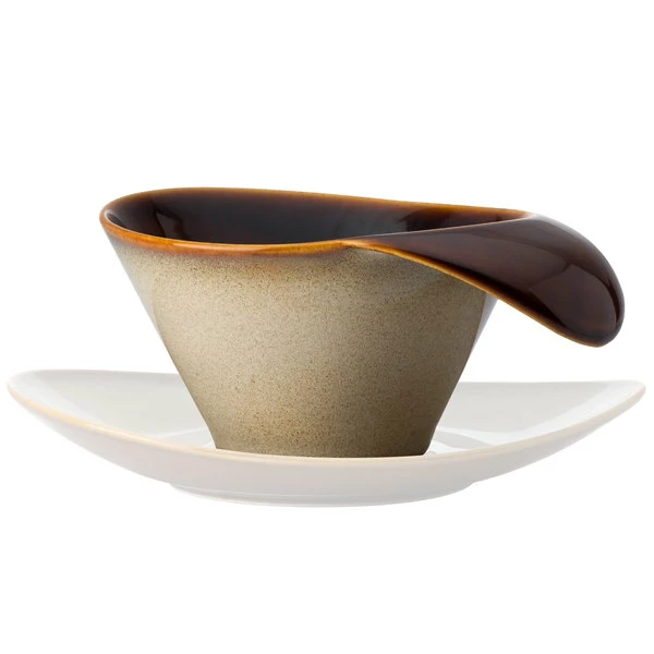 Oneida Rustic By 1880 Hospitality L6753066529 7 Oz. Sama Porcelain Teacup With Lip Handle - 24/Case 1 Oneida Rustic By 1880 Hospitality L6753066529 7 Oz. Sama Porcelain Teacup With Lip Handle - 24/Case