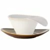 Oneida Rustic By 1880 Hospitality L6753066504 7 1/4" Sama Porcelain Oval Coupe Saucer - 24/Case