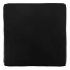 Alternative view of Acopa 6" Square Matte Black Stoneware Flat Plate - 12/Case