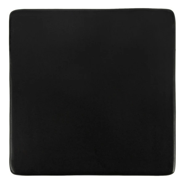 Acopa 6" Square Matte Black Stoneware Flat Plate - 12/Case 2 Acopa 6" Square Matte Black Stoneware Flat Plate - 12/Case - Image 2