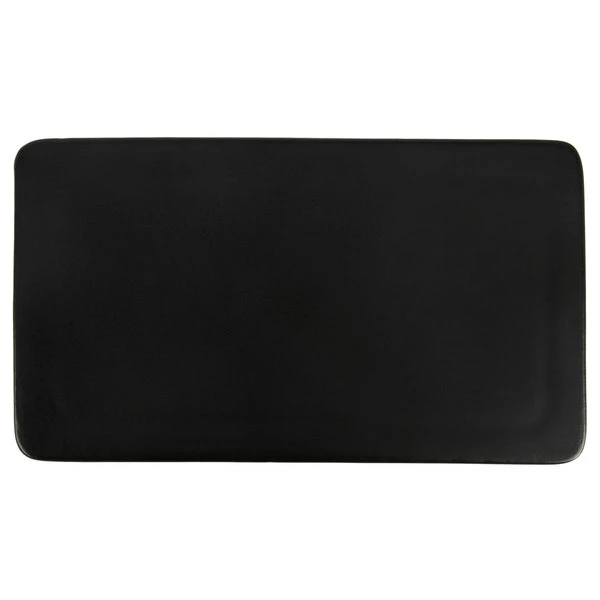 Acopa 10" X 5 3/4" Rectangular Matte Black Stoneware Flat Plate - 12/Case 2 Acopa 10" X 5 3/4" Rectangular Matte Black Stoneware Flat Plate - 12/Case - Image 2