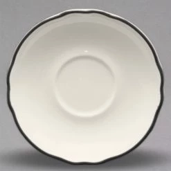 Homer Laughlin By Steelite International HLC580847 Styleline Black 5 5/8" Scalloped China Saucer - 36/Case