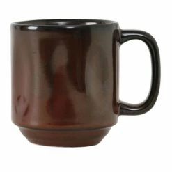 Tuxton GAR-150 TuxTrendz Artisan Red Rock 12 Oz. Yukon China Mug - 24/Case