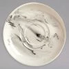 Syracuse China 999533012 Smoke 6 1/2" White / Black Swirl Porcelain Cream Soup Saucer - 36/Case