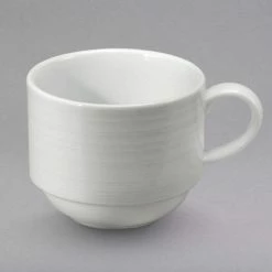 Oneida Botticelli By 1880 Hospitality R4570000531 9 Oz. Stackable Bright White Porcelain Cup - 36/Case
