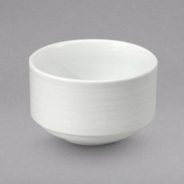 Oneida Botticelli By 1880 Hospitality R4570000705 9 Oz. Stackable Bright White Porcelain Bouillon Cup - 36/Case 1 Oneida Botticelli By 1880 Hospitality R4570000705 9 Oz. Stackable Bright White Porcelain Bouillon Cup - 36/Case