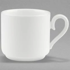 Villeroy & Boch 16-3272-1271 Stella Hotel 7.5 Oz. White Bone Porcelain Stackable Cup - 6/Case