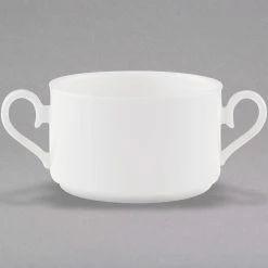 Villeroy & Boch 16-3272-2513 Stella Hotel 10.25 Oz. White Bone Porcelain Stackable Bouillon Cup - 6/Case